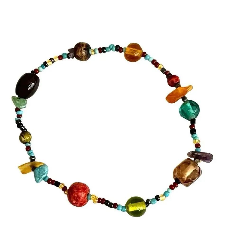 Colorful beaded stretchy bracelet